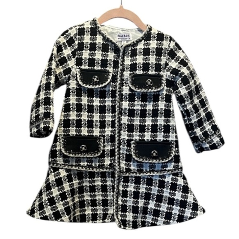Blueberi Boulevard Girl’s Tweed Plaid Coat Size 2T